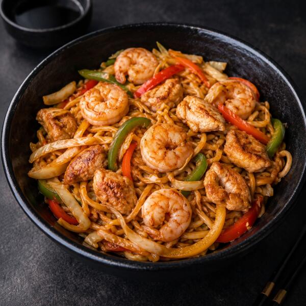 Chicken and Shrimp Mix Yakisoba