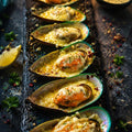 Cheesy Baked Mussels